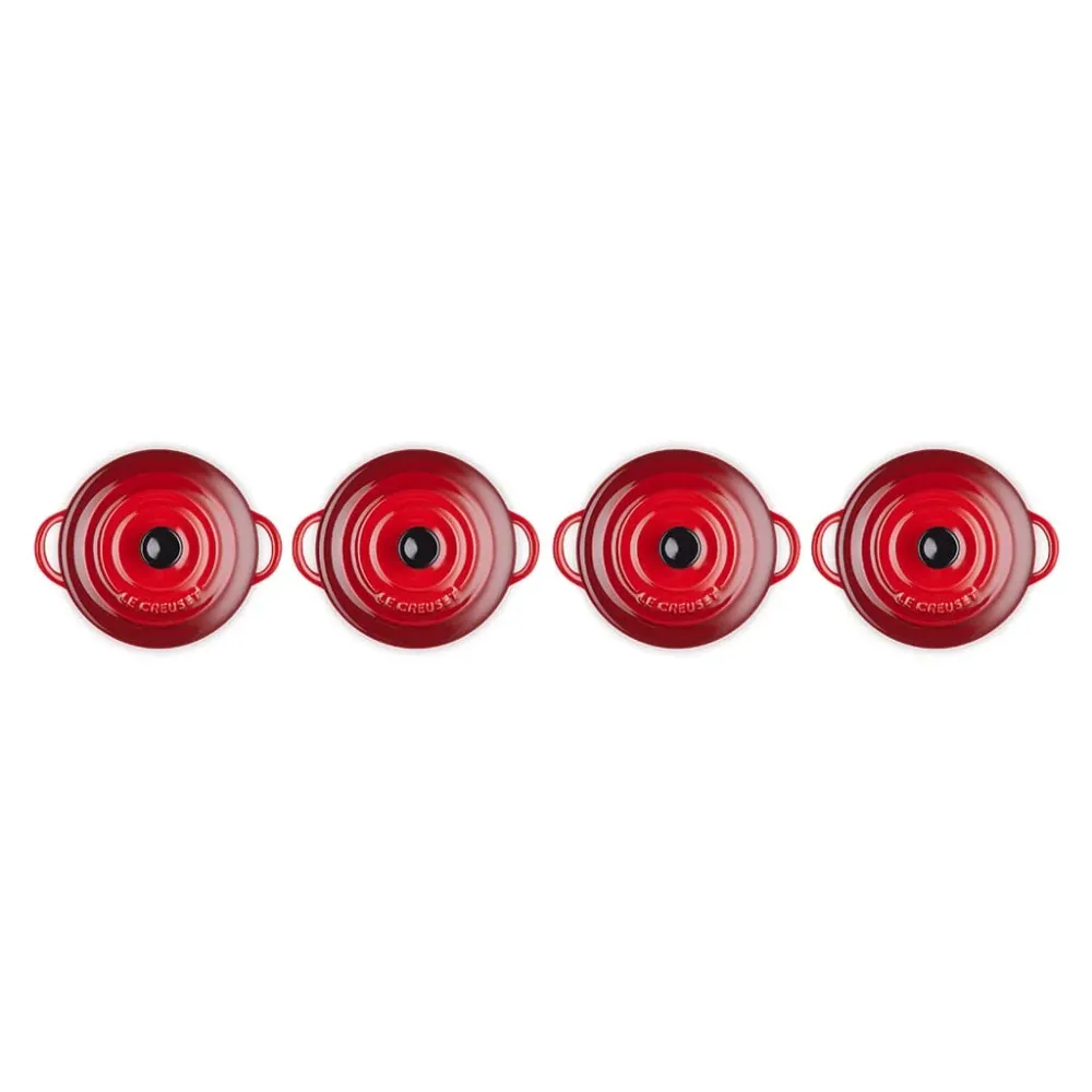 Le Creuset - 4er-Set Mini-Bratpfannen Kirschrot 10cm 0,25l