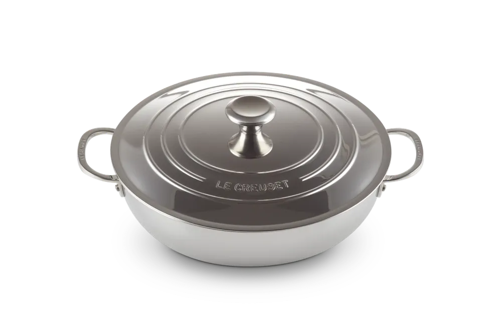 Le Creuset Provençal Bratpfanne / Flache Schmorpfanne Ø30cm / 4,3L 'Edelstahl Signature'