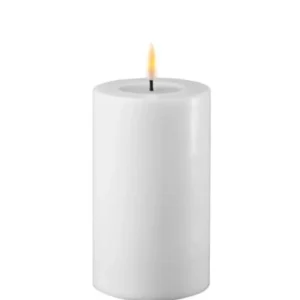 Deluxe Homeart LED Stumpenkerze Weiß 7,5x12,5 cm