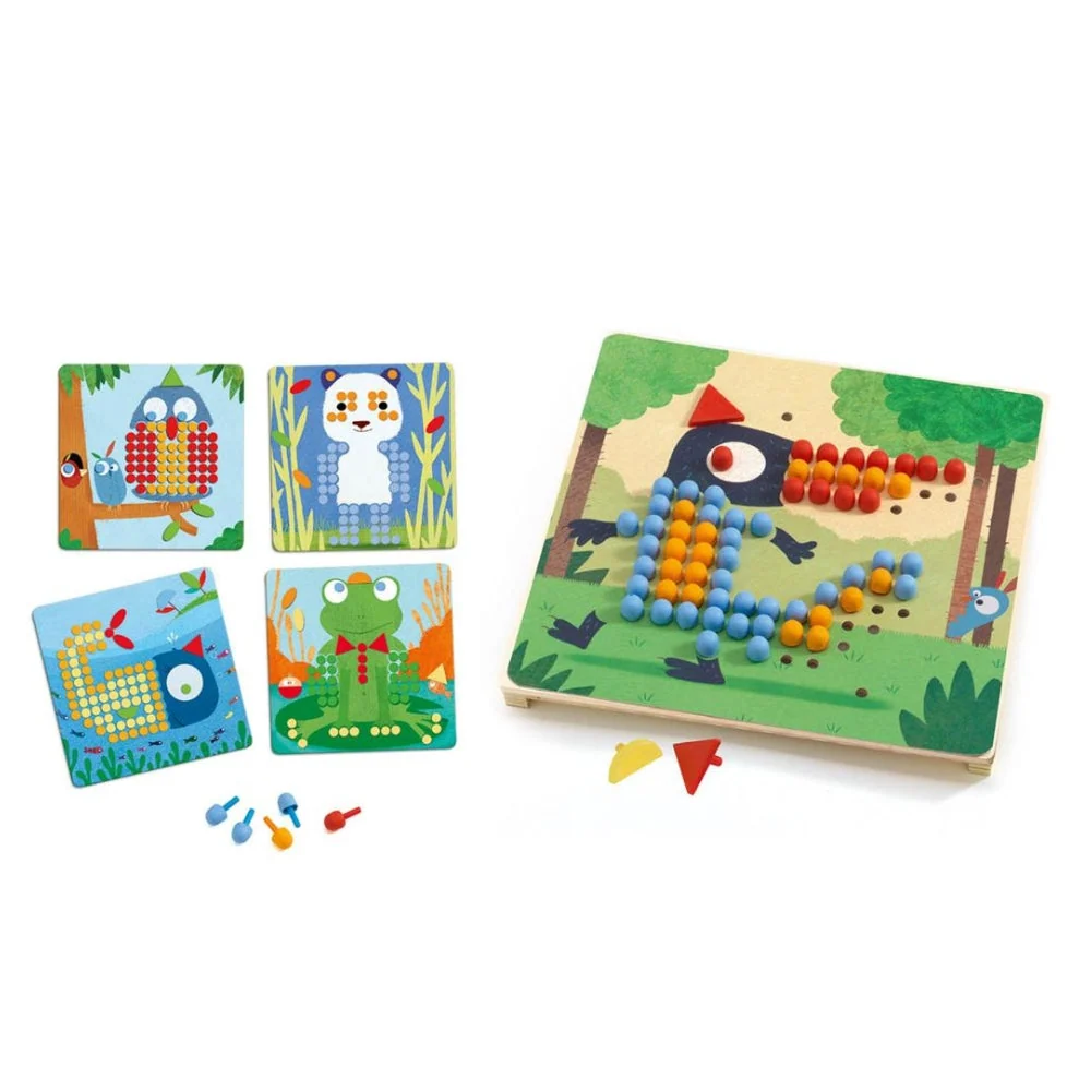 Djeco Kunstset Rigolo Mosaikpuzzle Tiere