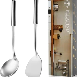 Edelstahl Suppenkelle und Pfannenwender Set, Kochutensilien