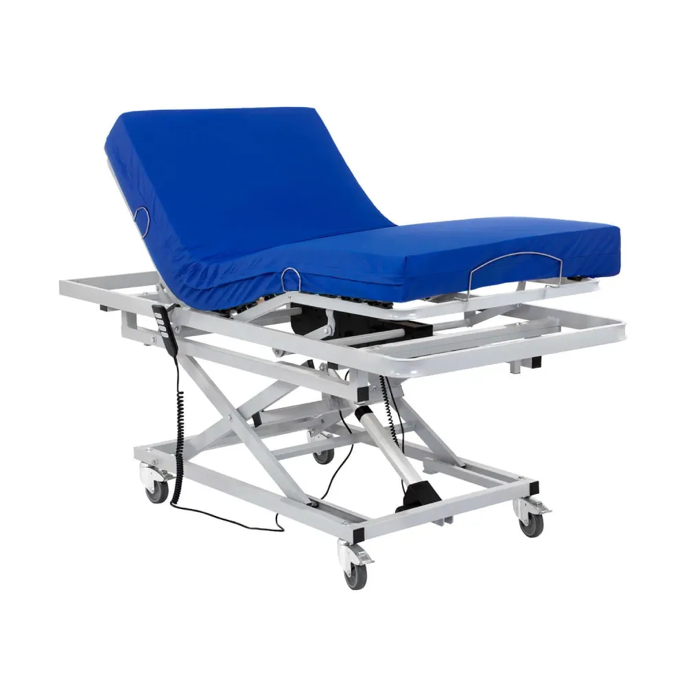 Elektrisch verstellbares Krankenhausbett mit Hubwagen und viskoelastischer Matratze Professional V3 - 90x200 cm