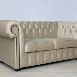 ENGLISH CHESTERFIELD COUCH SOFA 2-SITZER VINTAGE KOLONIALSTIL