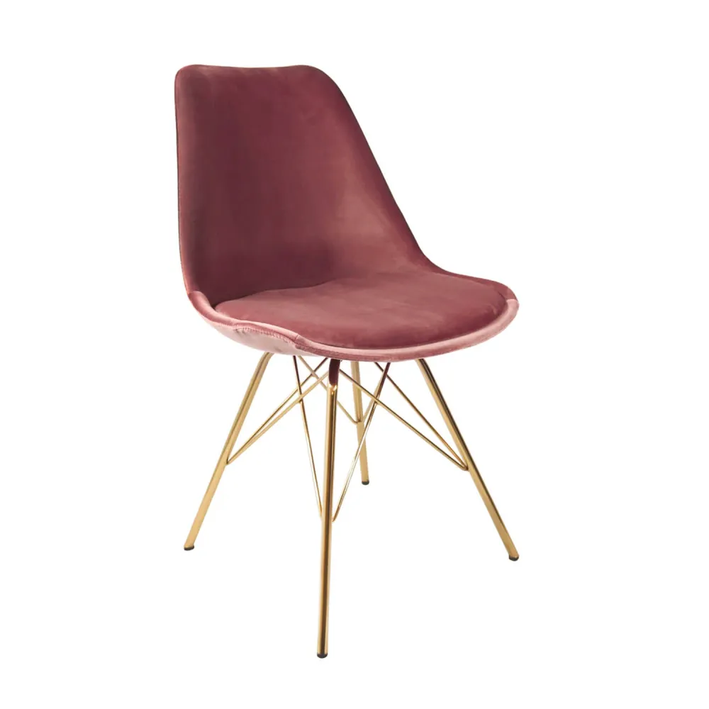 Esszimmerstuhl Velvet - Rosa & Gold