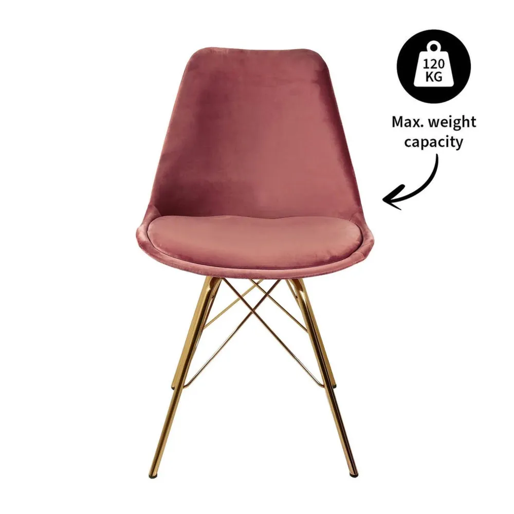 Esszimmerstuhl Velvet - Rosa & Gold
