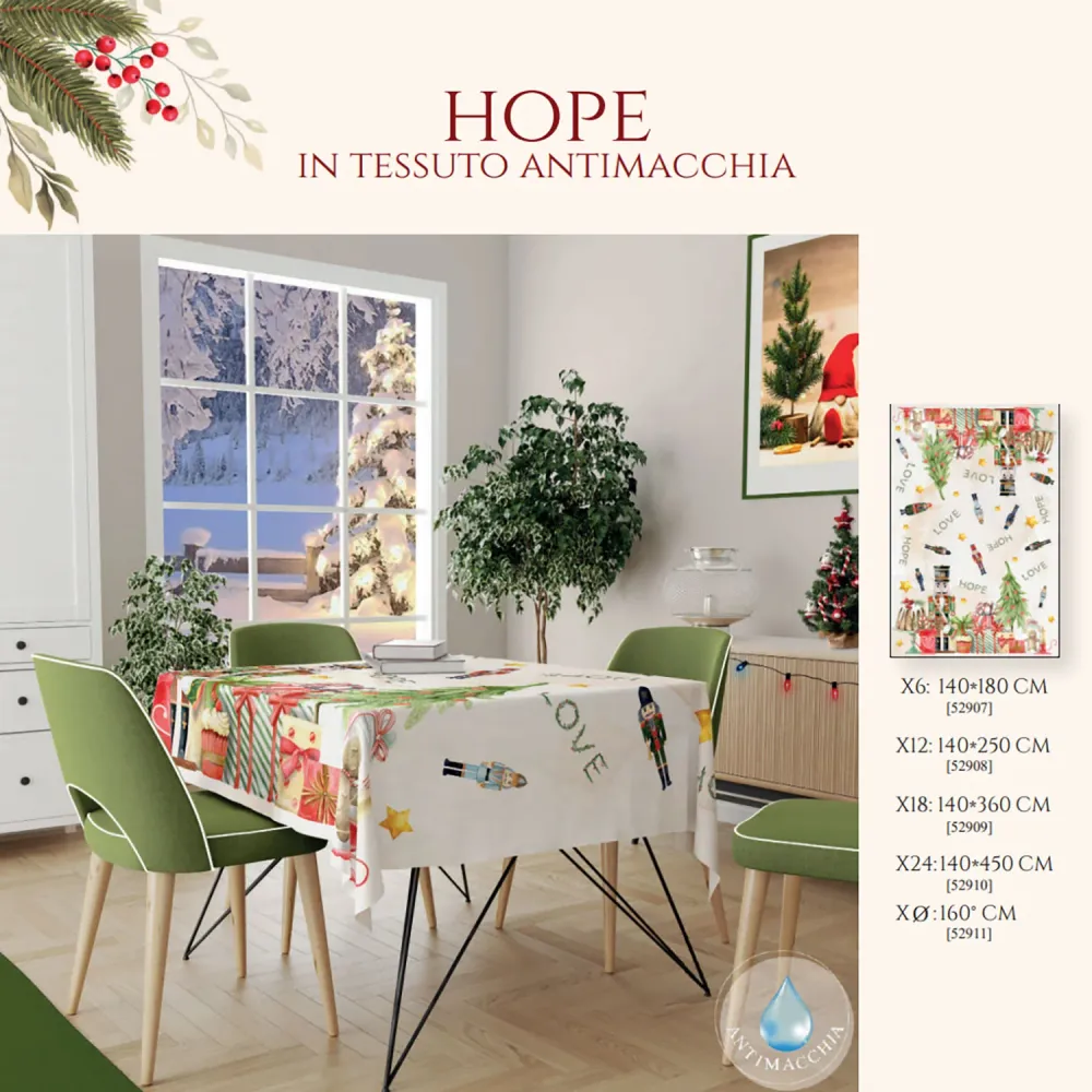 Fleckenabweisende 12-Sitzer-Weihnachtstischdecke Nussknacker Weihnachtsdekorationen und Geschenke 5653