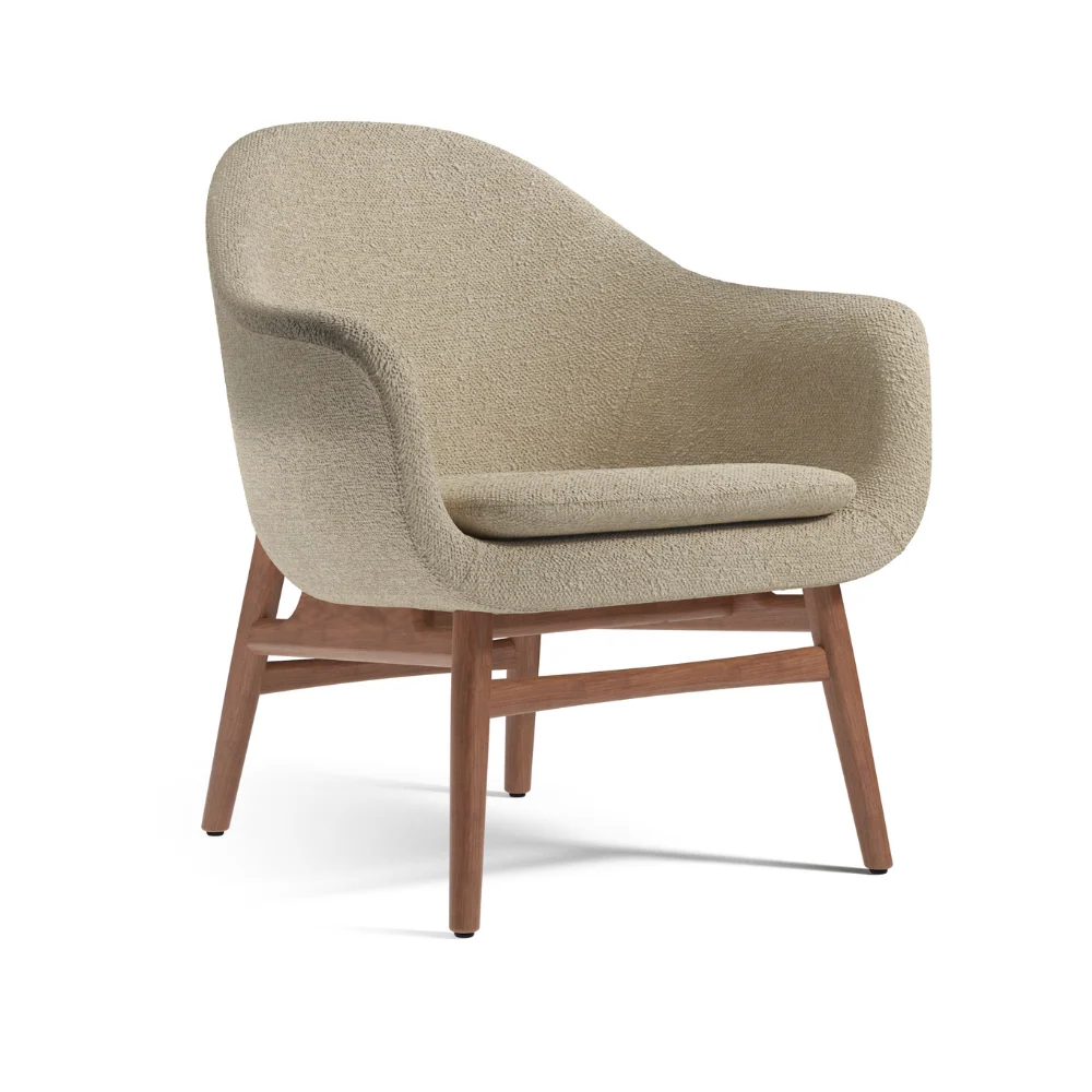 Fotel HARBOUR beige mit Nussbaumfuß