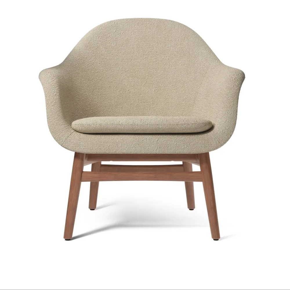 Fotel HARBOUR beige mit Nussbaumfuß