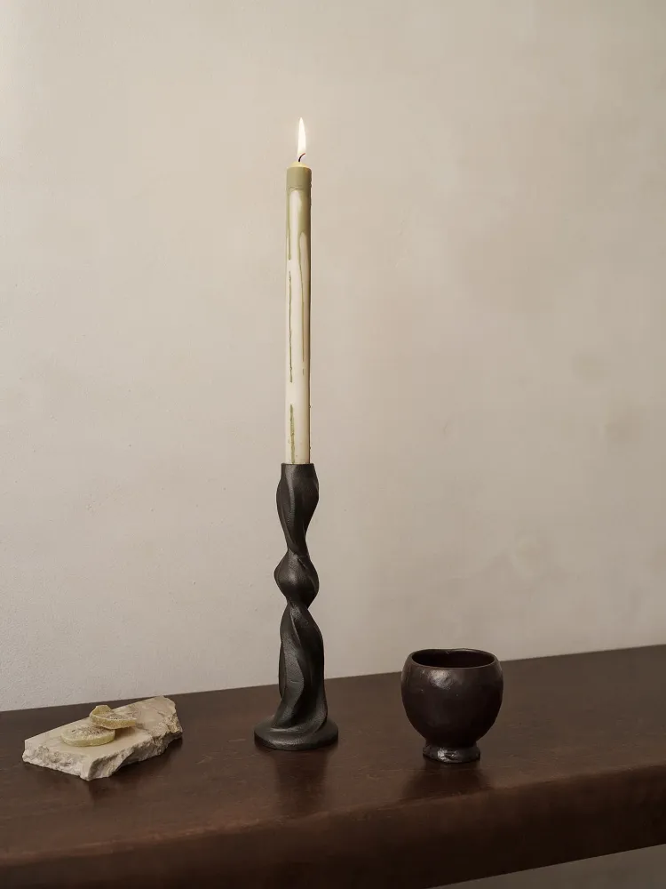 Gale Candle Holder - Medium - Blackened Aluminium