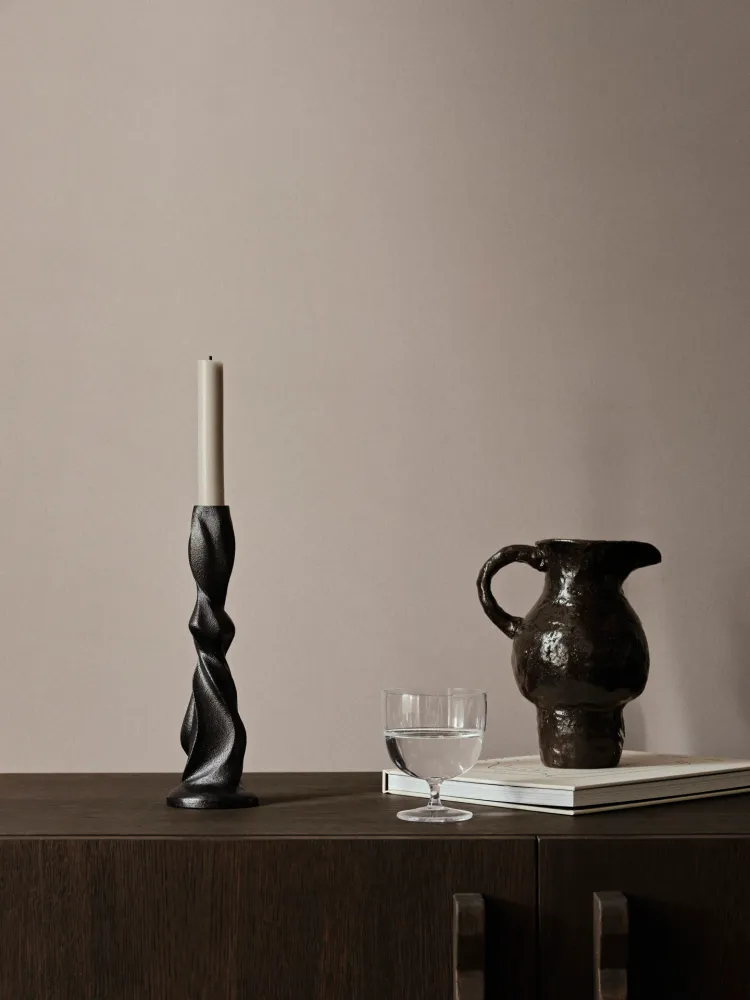 Gale Candle Holder - Medium - Blackened Aluminium