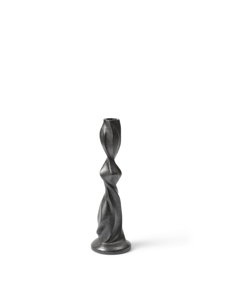 Gale Candle Holder - Medium - Blackened Aluminium