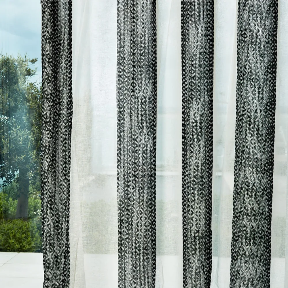 Gardinenstoff Rhombus - black 300 cm