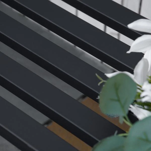 Gartenbank 2-Sitzer aus Metall Schwarz