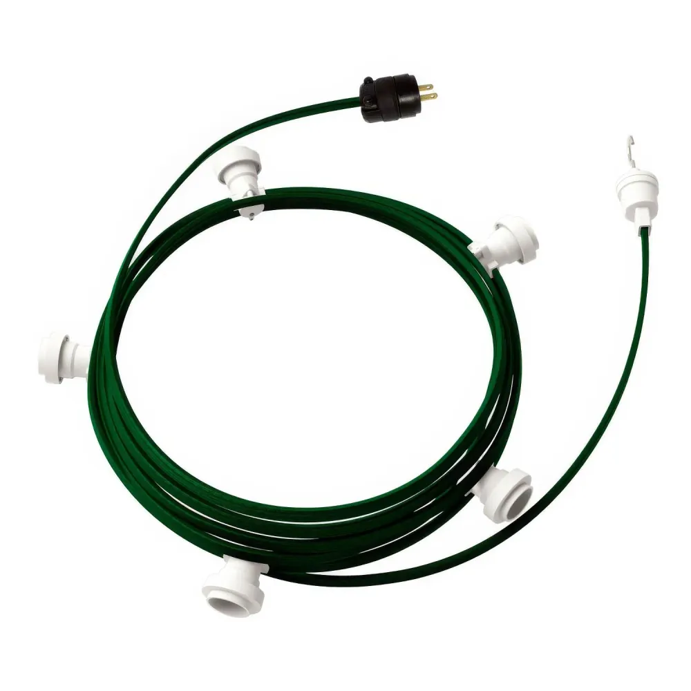 Gebrauchsfertige 25ft Lichterkette mit 5 weißen Fassungen, Haken und Stecker – CM21