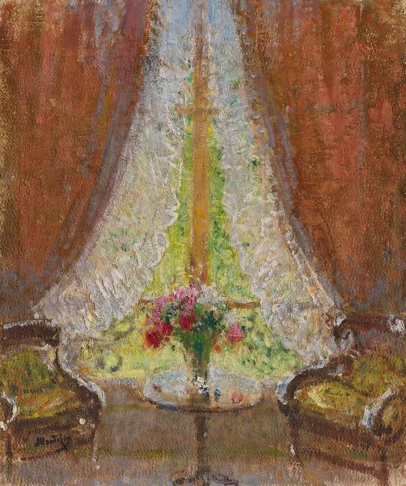 Gemälde Das Bouquet am Fenster - Pierre - Eugène Montzin