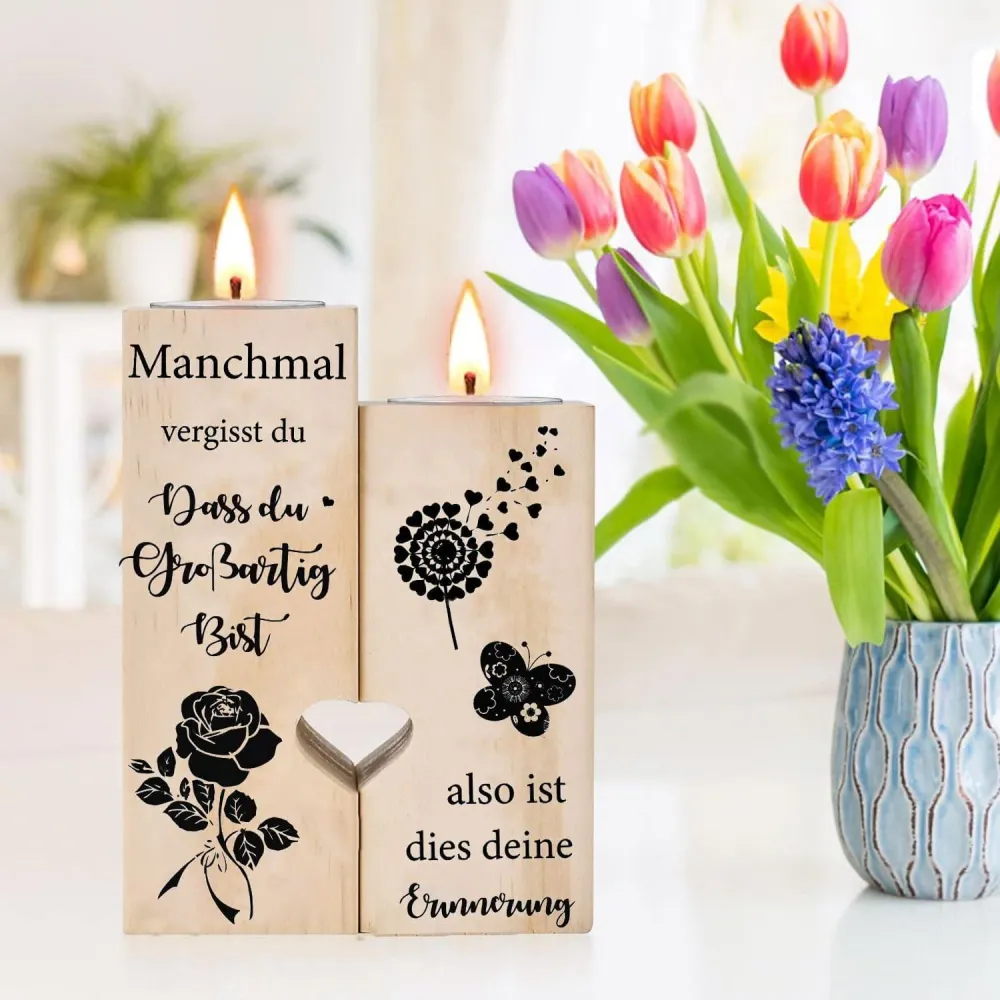 Geschenk für Freundin - Kerzenständer Set
