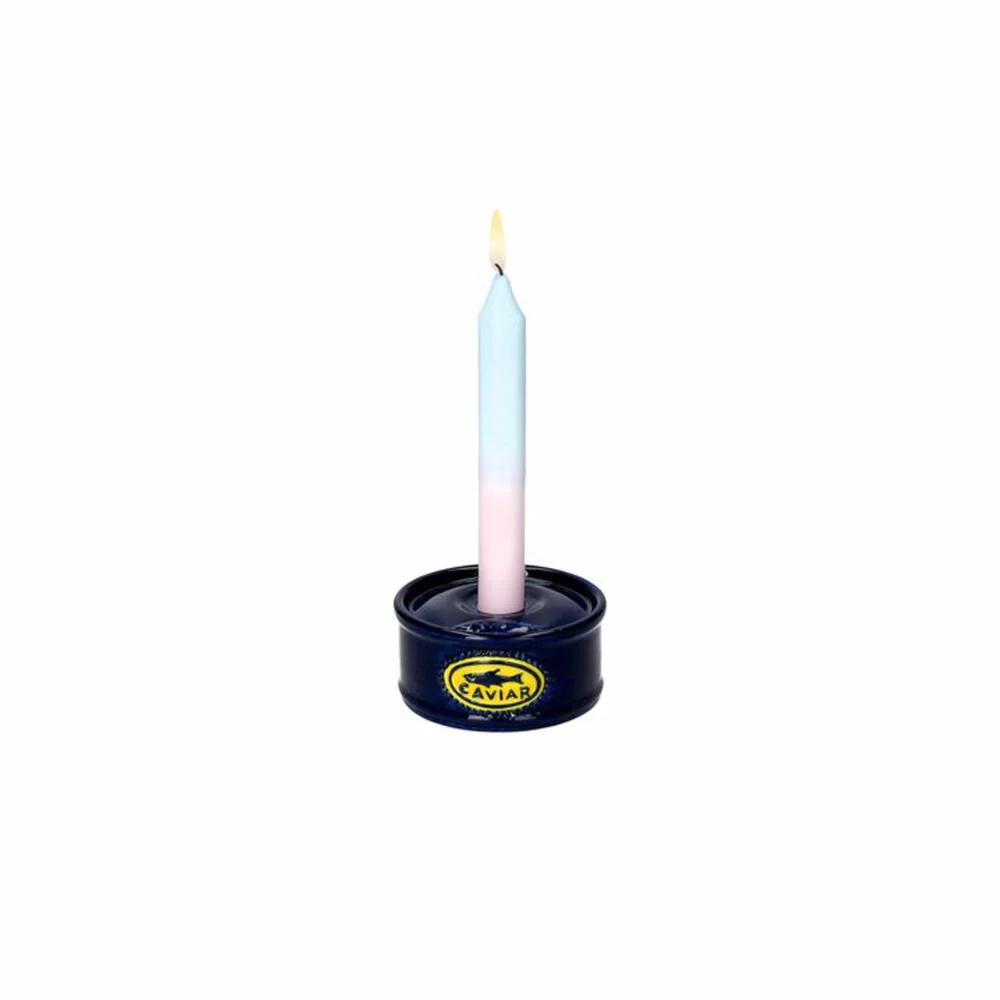 Gift Company Kerzenhalter Mignon, Kaviardose, Kerzenständer, Dolomit, Dunkelblau, Ø 10 cm, 1221801044