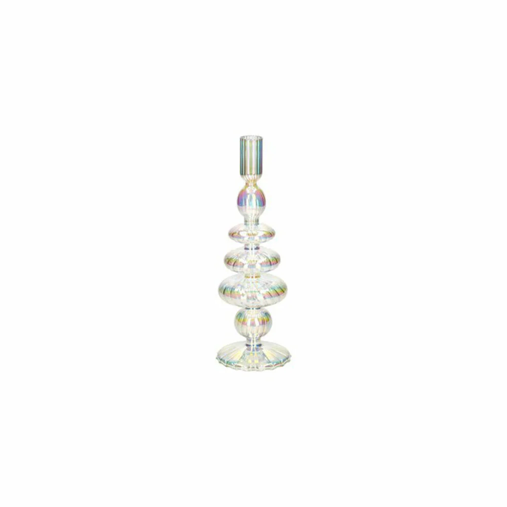 Gift Company Kerzenhalter Voile, Kerzenständer, Glas, Irisierend / Transparent, H 27.5 cm, 1235004040