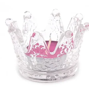 Glas-Kerzenhalter Kronenform – 8 x 5 cm