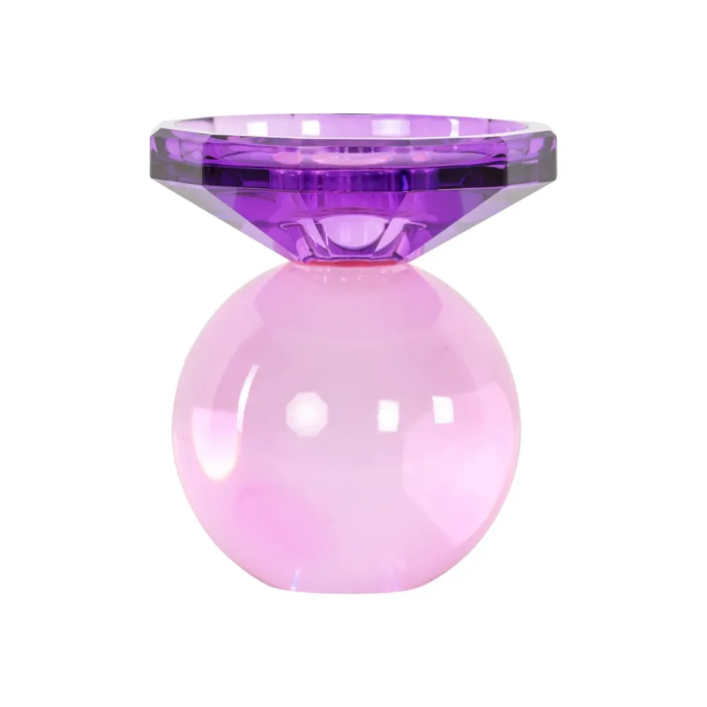Glasleuchter UNA lila mit Rosa