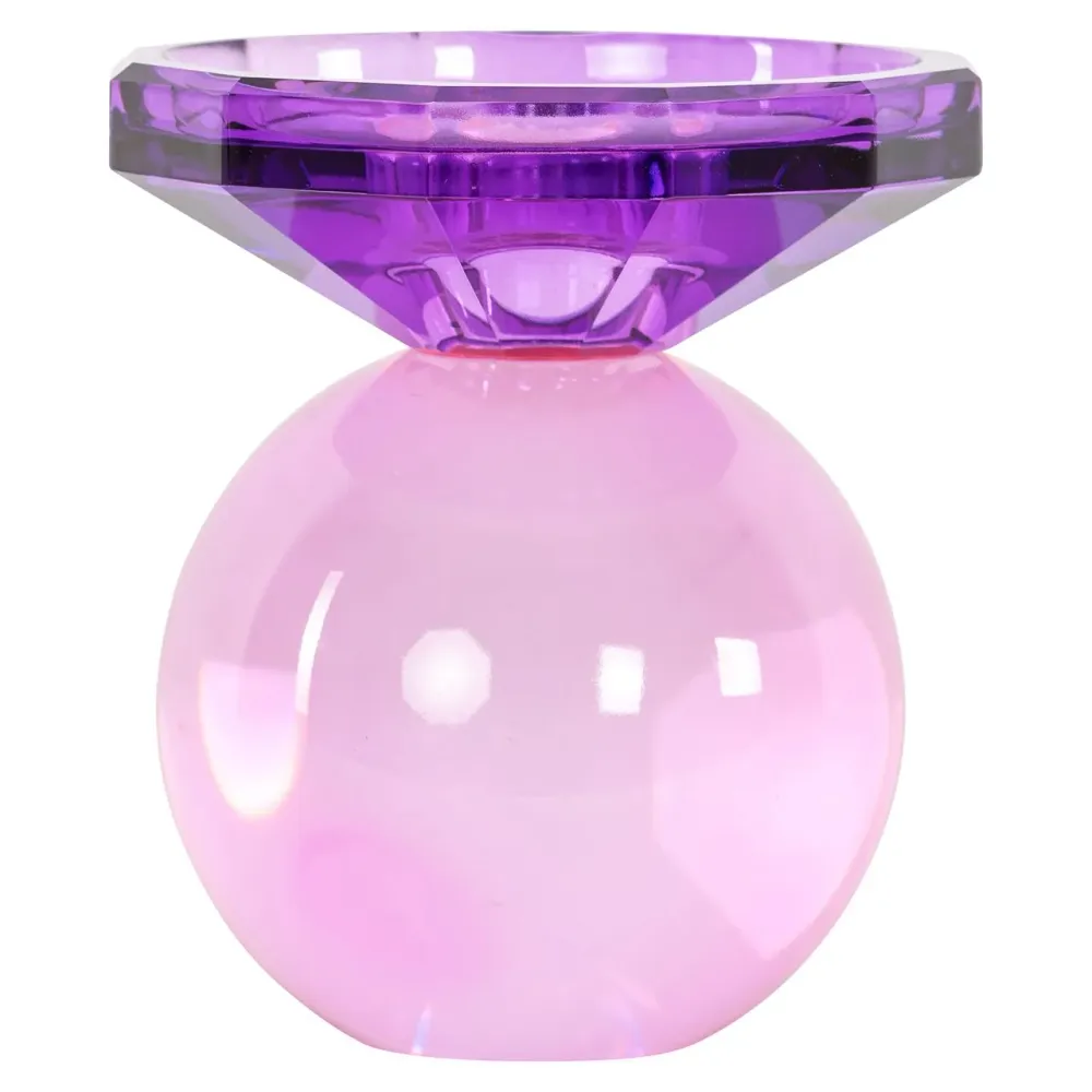 Glasleuchter UNA lila mit Rosa