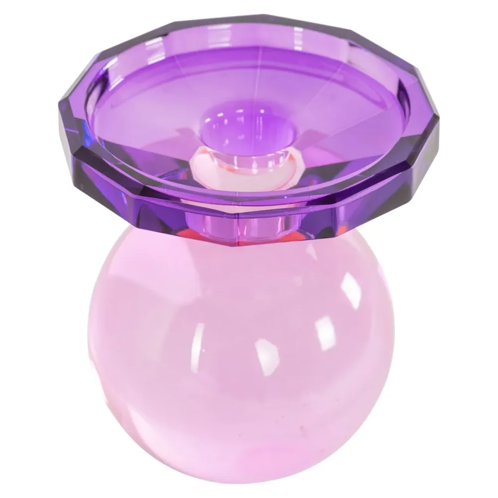 Glasleuchter UNA lila mit Rosa