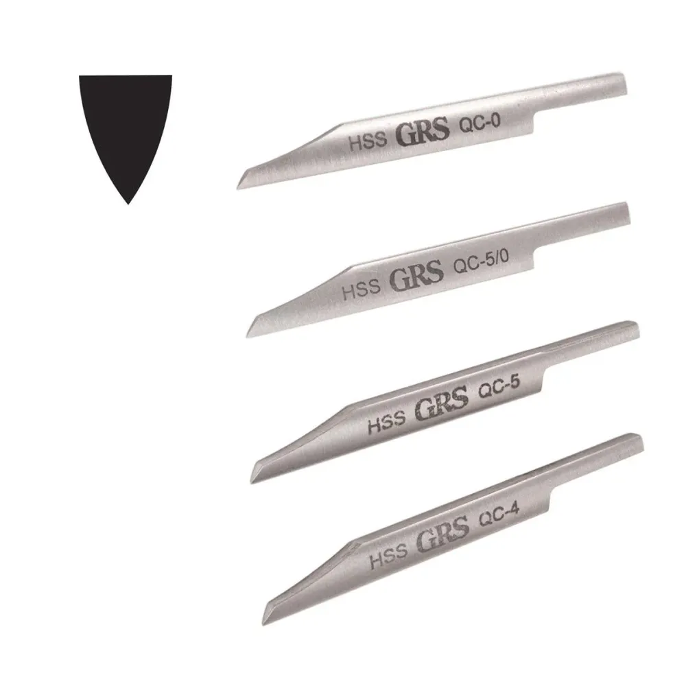 GRS Pre-Cut QC HSS Onglette Gravers 5/0 to 8 Glendo GRS