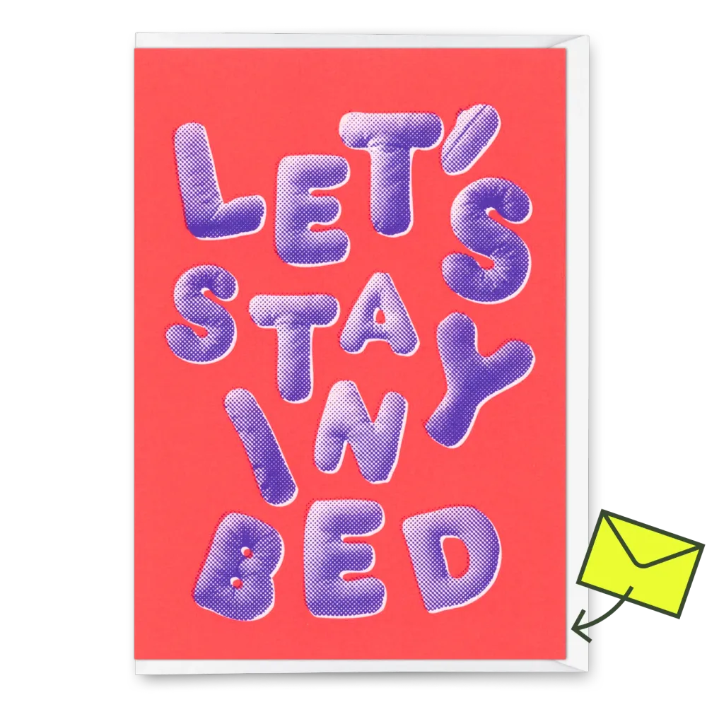 Grußkarte "Let`s stay bed" | Schöne Klappkarte für Verliebte