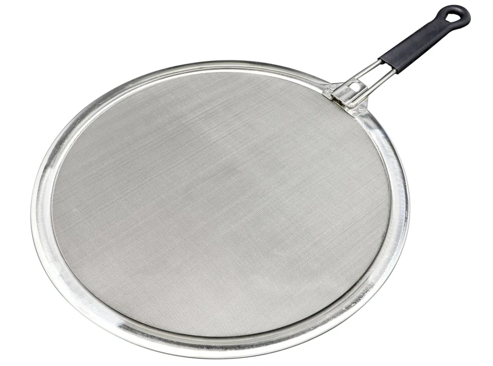 GSD Spritzschutz Edelstahl mit einklappbarem Griff - für Bratpfannen & Wok 30 cm