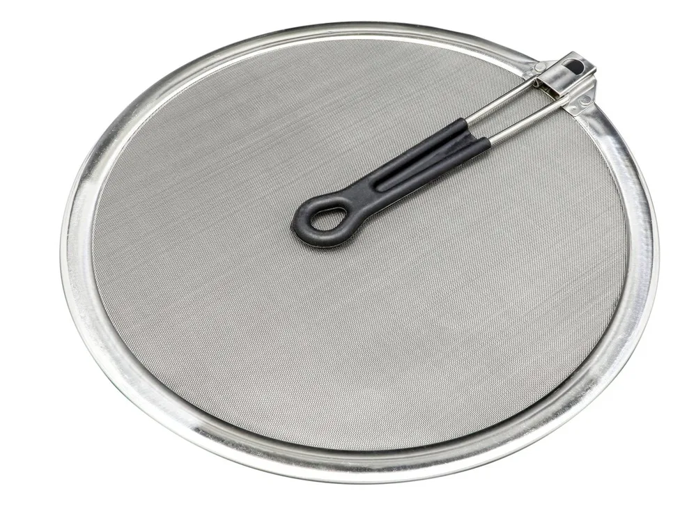 GSD Spritzschutz Edelstahl mit einklappbarem Griff - für Bratpfannen & Wok 30 cm