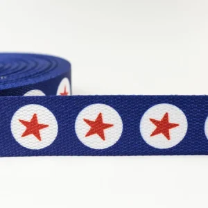 1m Gurtband 3cm blau mit Sternen