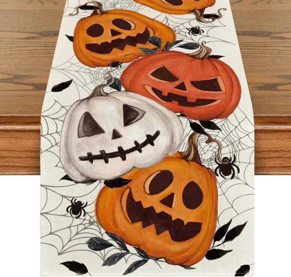 Halloween Tischläufer Spinnennetz Jack-o-Laterne 40x140 cm