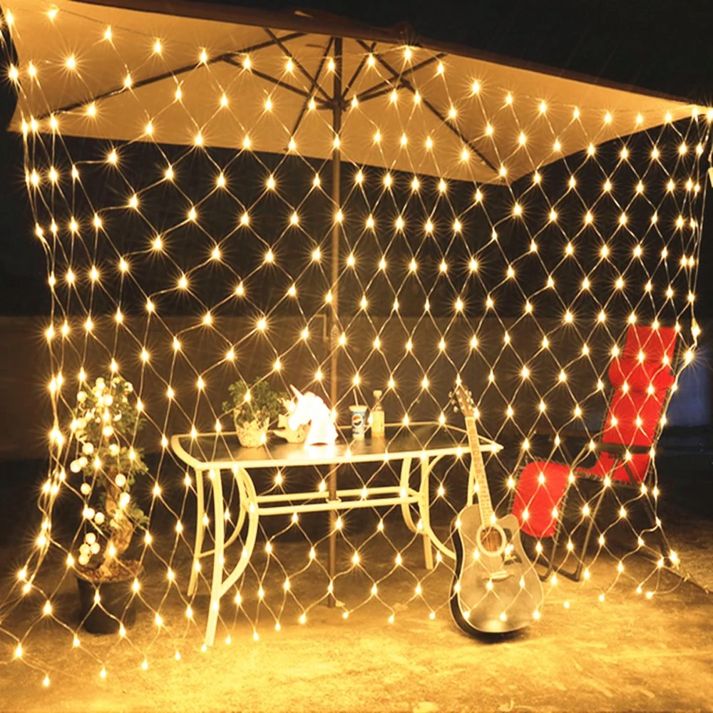 Hengda 4.5 * 1.6M LED Lichternetz Lichterkette mit 204 LEDs Weihnachten mit Steuerbox Netz-ineinander greifen