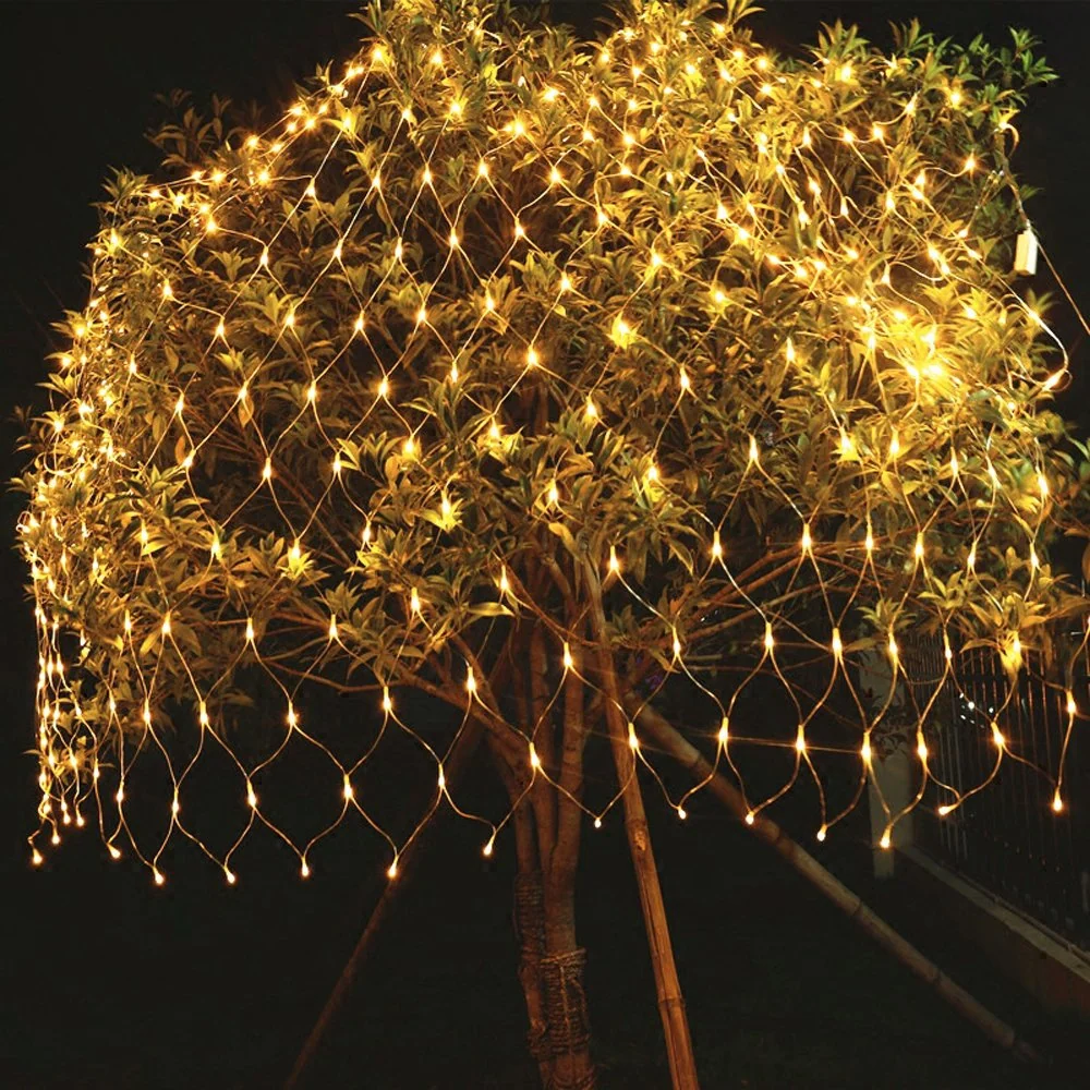 Hengda 4.5 * 1.6M LED Lichternetz Lichterkette mit 204 LEDs Weihnachten mit Steuerbox Netz-ineinander greifen