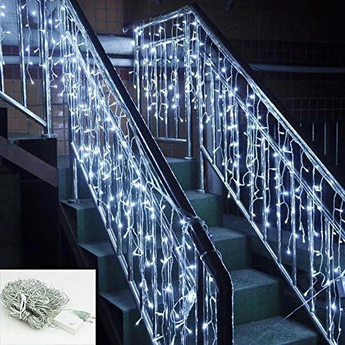Hengda 20m 600 LED Lichternetz Kaltweiß Lichterkette