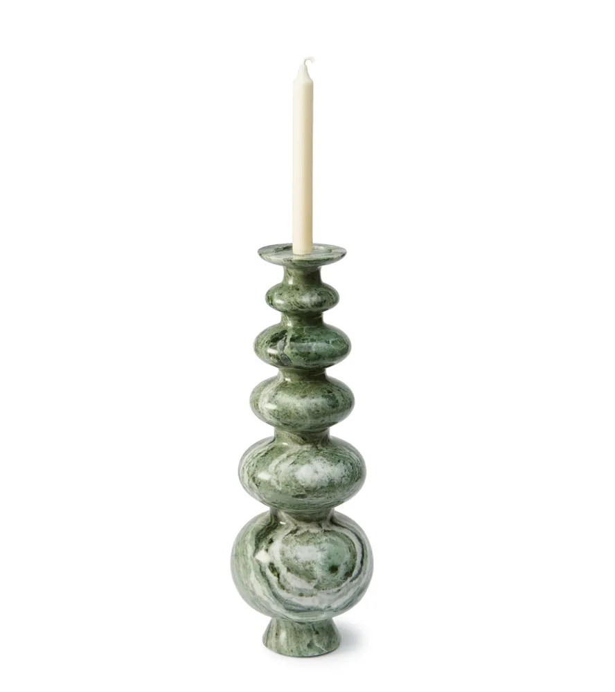 HERITAGE SPHERE Kerzenständer dunkelgrüner Marmor