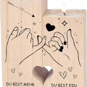 Herzförmiger Kerzenständer Holz für