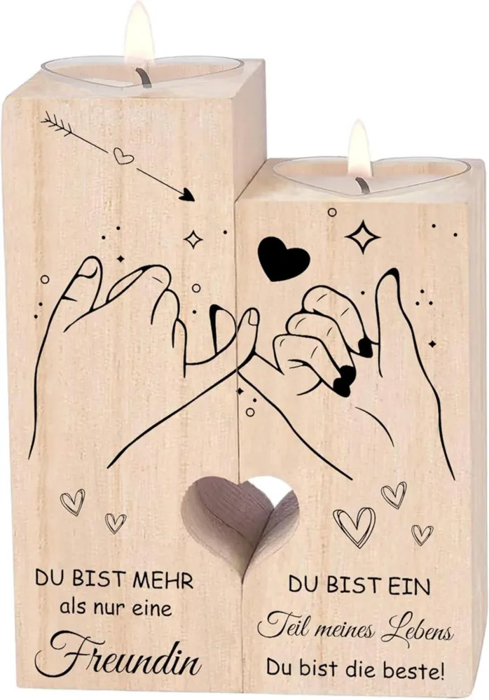 Herzförmiger Kerzenständer Holz für