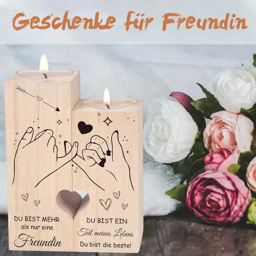 Herzförmiger Kerzenständer Holz für