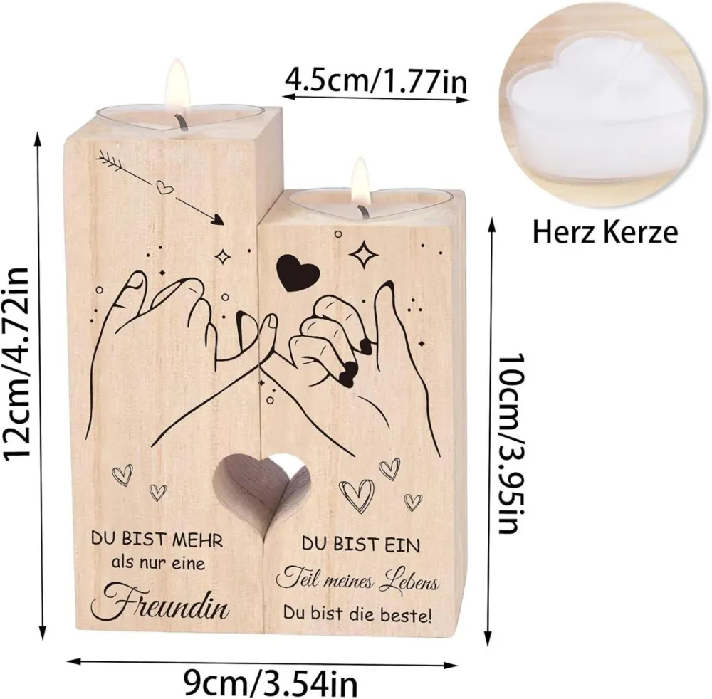 Herzförmiger Kerzenständer Holz für