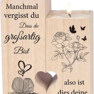 Herzförmiger Kerzenständer Holz Teelichthalter Geschenk