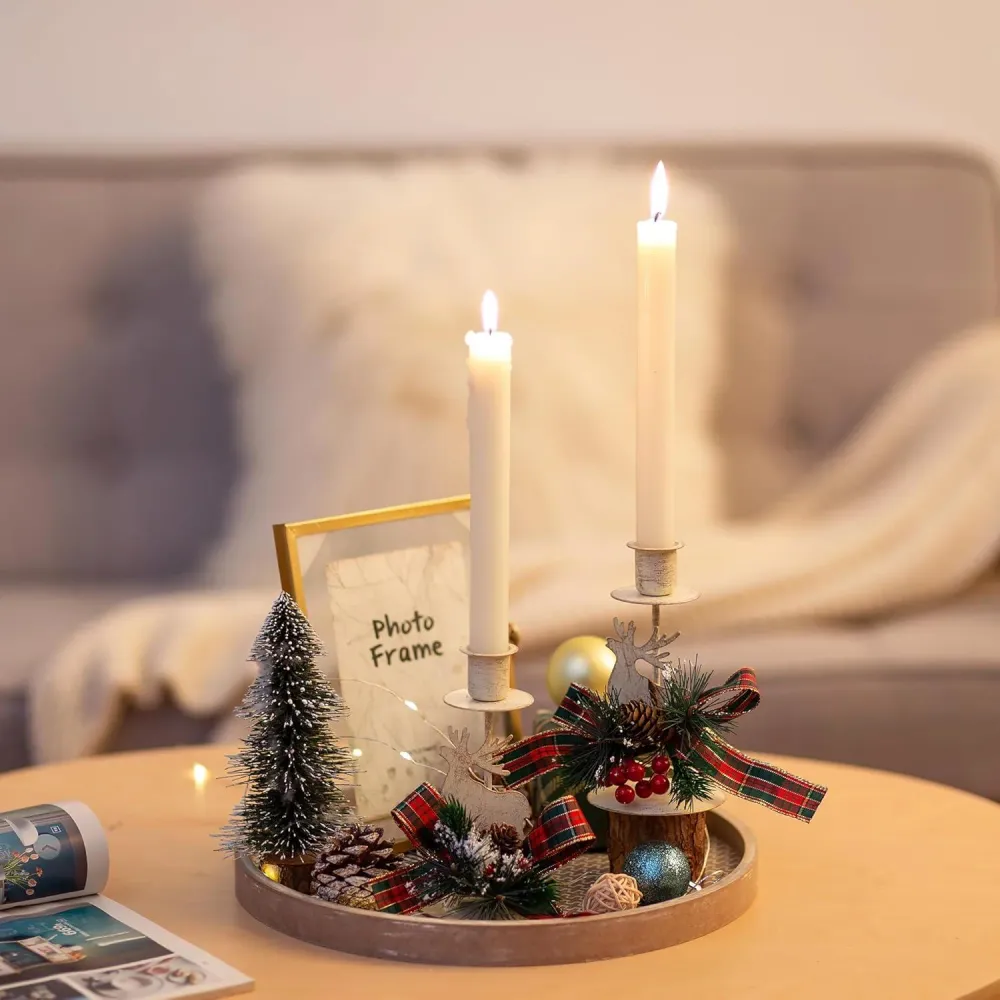 Hirsch Kerzenständer Weihnachten Tischdeko Vintage Metall 2