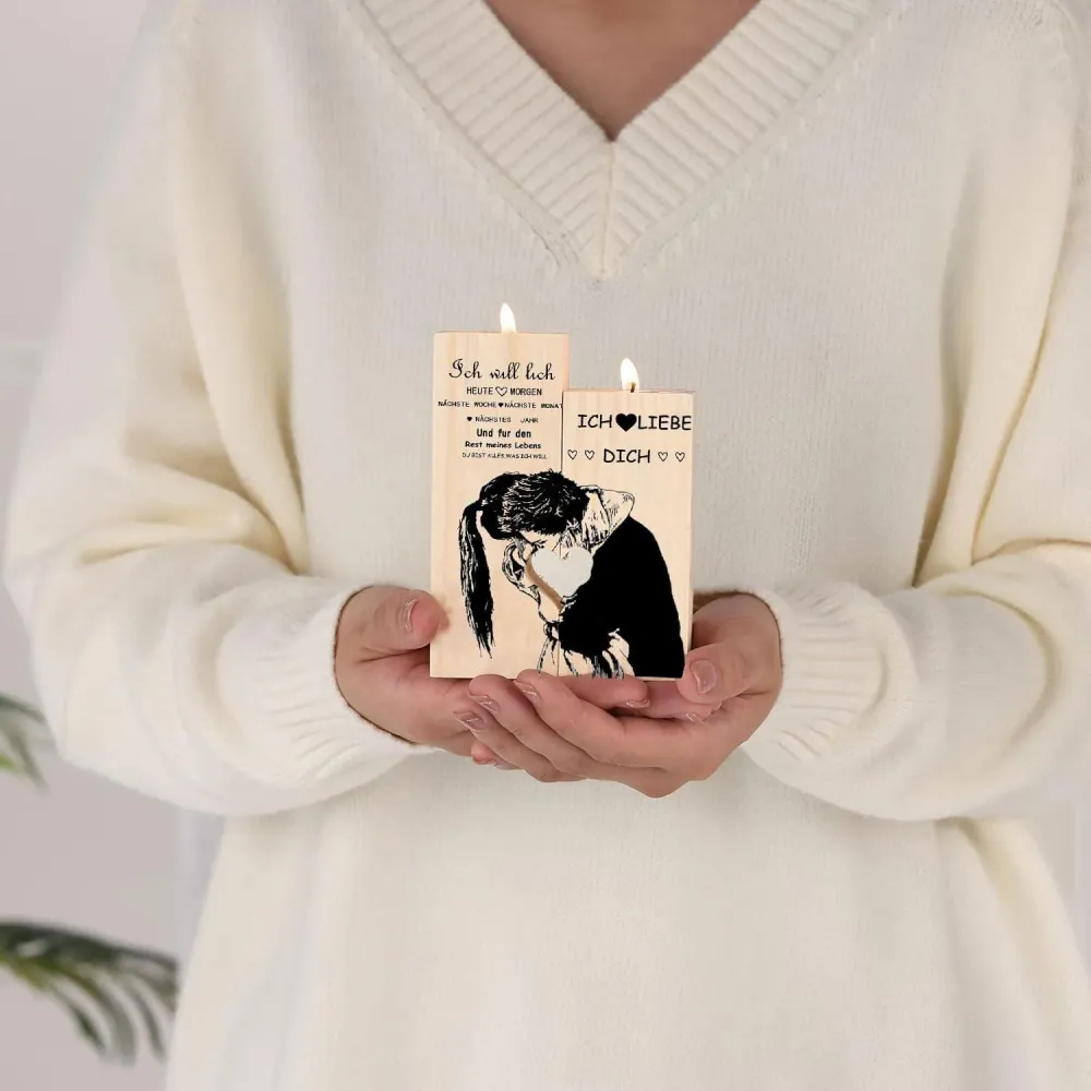 Hochzeitsgeschenke Brautpaar Herzförmiger Kerzenhalter Jahrestag Partner