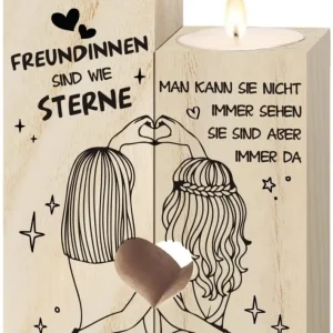 Holz Kerzenständer Herzform Freunde Geschenk Frauen Deko