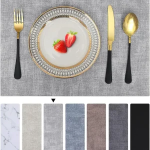 Homaxy Tischsets 6er Set Leder Wasserdicht Platzdeckchen