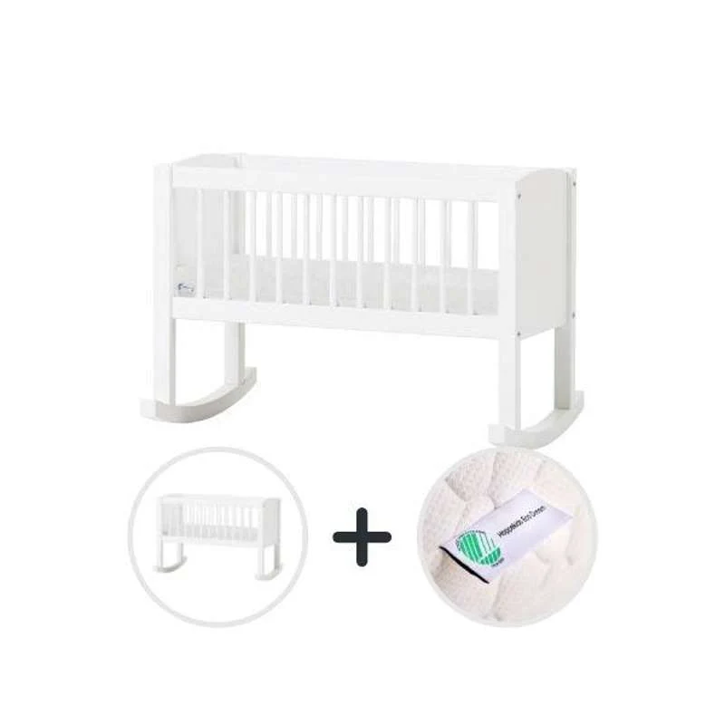 Hoppekids Babywiege m. ECO Dream Matratze - 40x80 cm. - Weiß