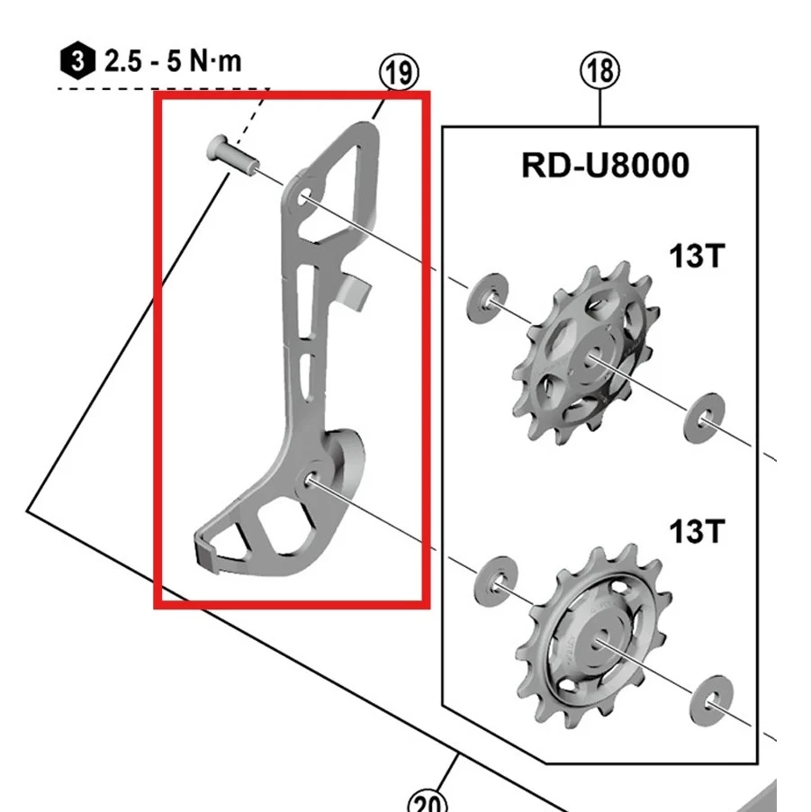 Internes Schaltauge GS SHIMANO RD-U8000/U6000