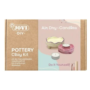 Jovi - DIY Lufttrocknende Kerzenhalter | Kreativset zur Herstellung von 2 Kerzenhaltern aus selbsthärtendem Ton + bemalten...