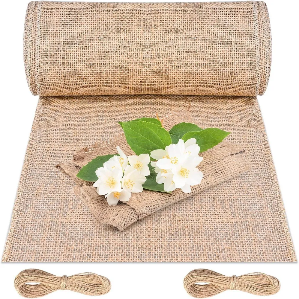 Jute Tischläufer 30cmx10m inkl. Jute-Schnur - Natur