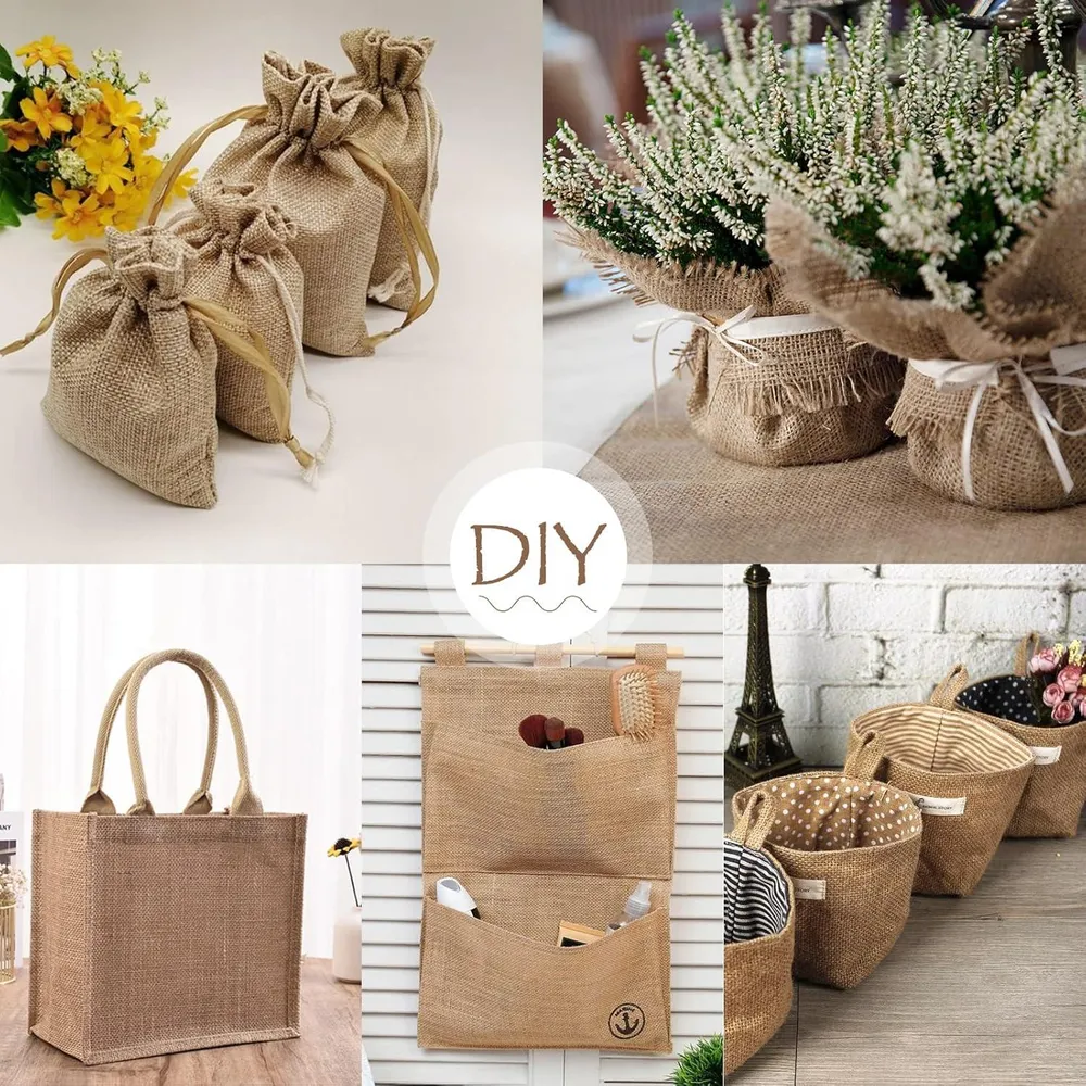 Jute Tischläufer 30cmx10m inkl. Jute-Schnur - Natur
